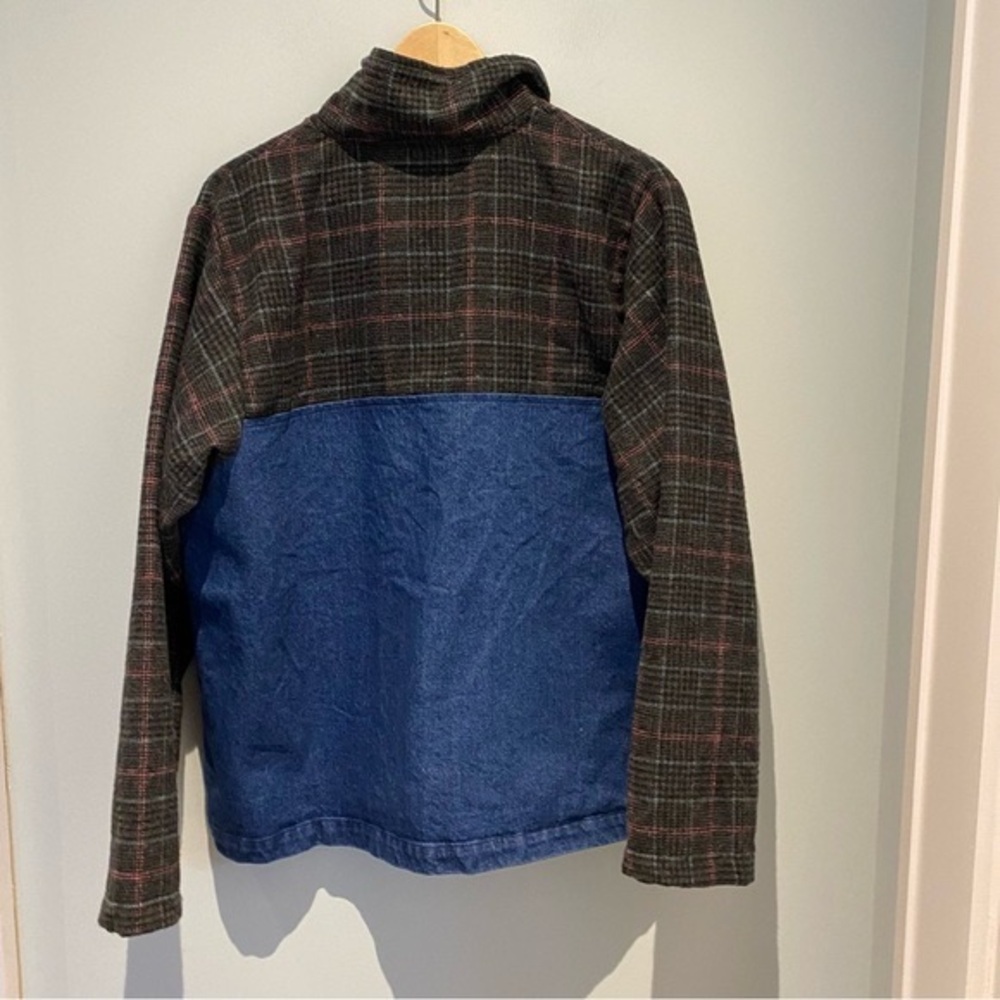 Carleen Quarter Button DenimPlaid Pullover ShirtShacket - Picture 3 of 6